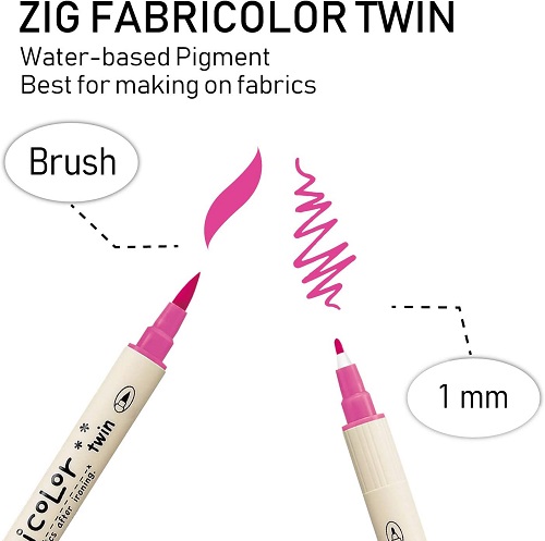 Zig Fabricolor Twin Tip Textile Marker - Image 3