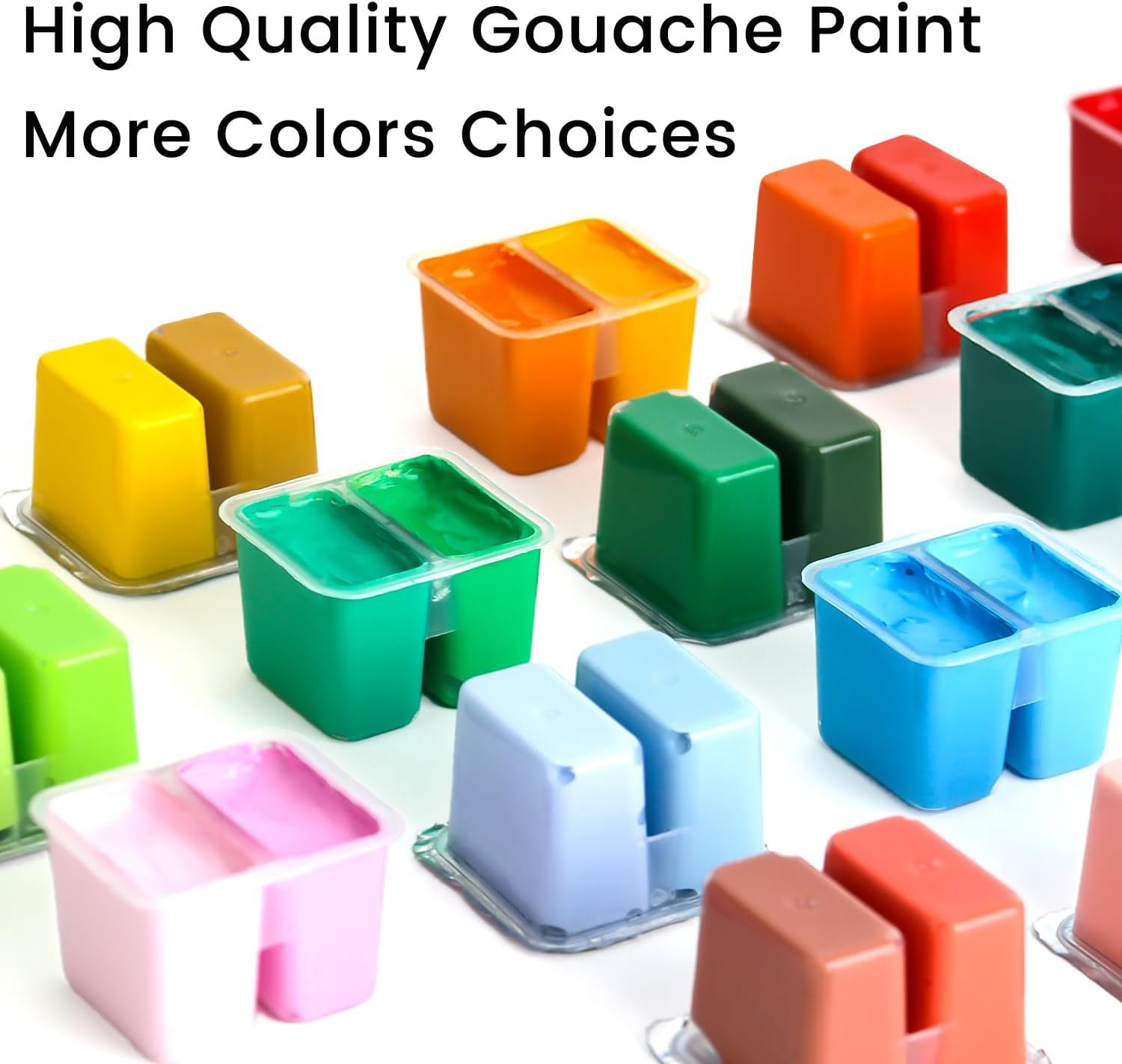 HIMI Twin Cup Jelly Gouache Paint Set, 112 Colors 12g, Jelly Cup Design, Gouache Paint Non Toxic for Canvas and Paper, Art Supplies for Professionals and Beginner (White Case) - Image 6